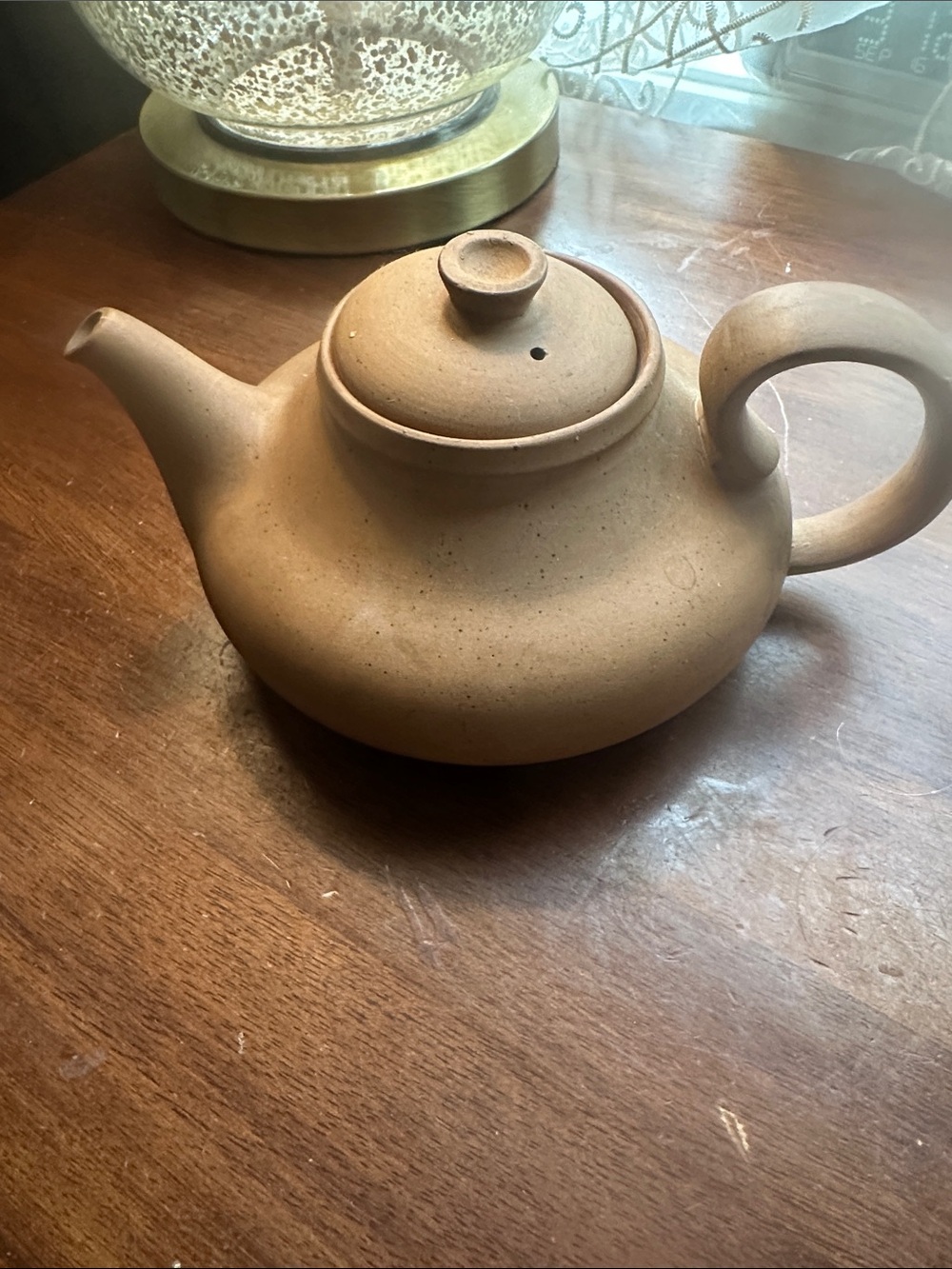 Chinese Handcrafted Earthenware Brown Teapot - Rustic Home Art